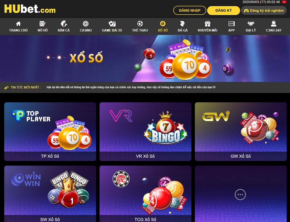 Xổ số hubet với tỷ lệ trả thưởng cao